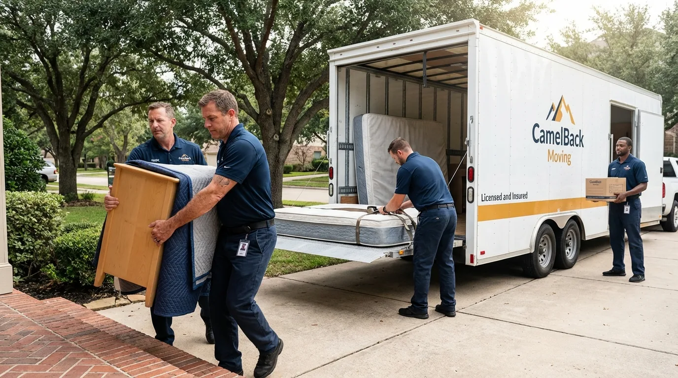 Crew loading residential truck for cross-state move from Lafayette, TN