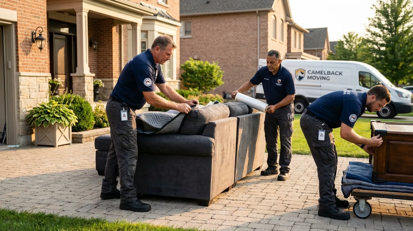 Large estate moving crew wrapping furniture in Lafayette, TN